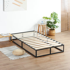 9 Inch Modern Metal Platform Bed Frame / Wooden Slats