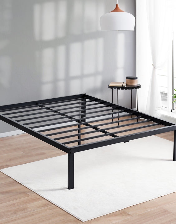 16 Inch Metal Platform Bed Frame with Steel Slat Support
